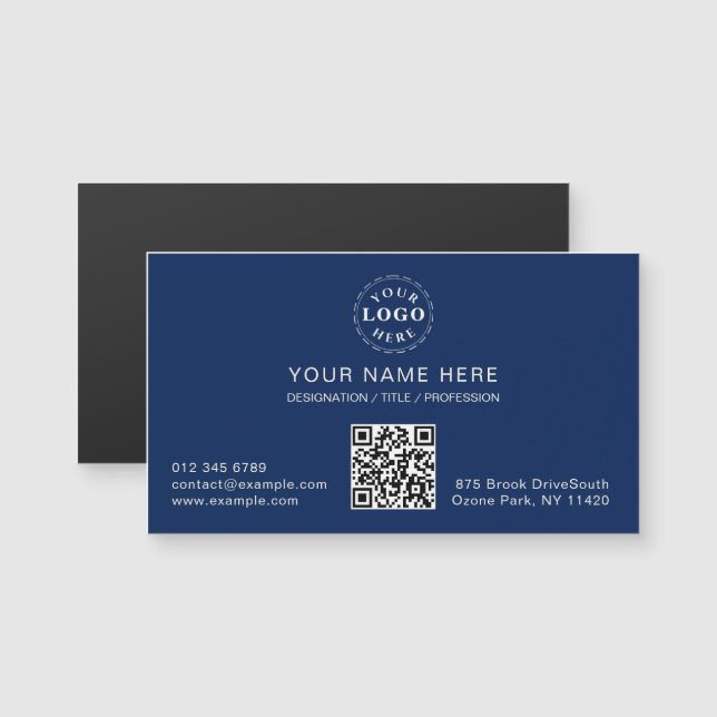 Navy Blue Magnetic Card mit Ihrer Info Magnetkarte (Vorne/Hinten)