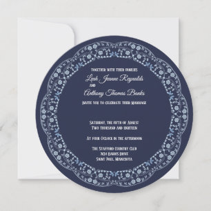 Navy Blue Mandala Circle Einladung
