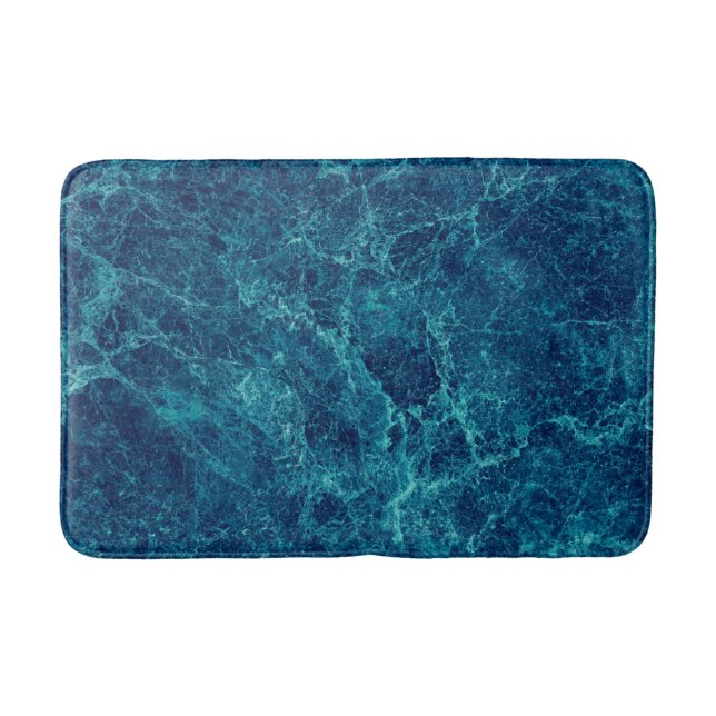 Navy Blue Marmor Texture Badematte (Vorderseite)