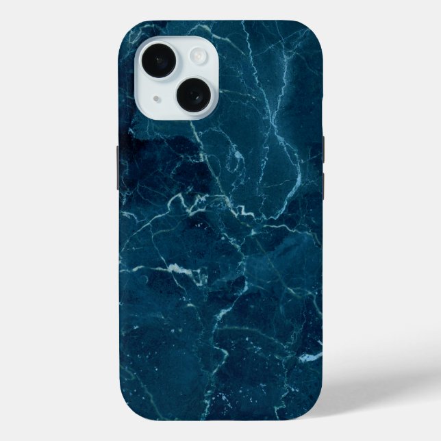Navy Blue Marmor Texture Case-Mate iPhone Hülle (Rückseite)