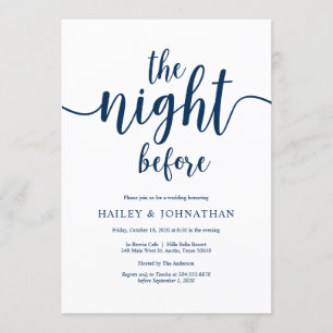 Navy Blue, Med Probe Dinner Einladung