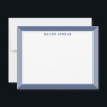 Navy Blue Men's 2-Tone Beruflich Stationery Mitteilungskarte<br><div class="desc">Dieses Design verfügt über einen zweifarbigen Rahmen mit Platz für einen Namen. Klicken Sie auf die Schaltfläche Anpassen, wenn Sie die Bilder verschieben/skalieren und den Text weiter verändern möchten! Variationen dieses Designs, zusätzliche Farben sowie koordinierende Produkte sind in unserem Shop, zazzle.com/store/doodlelulu verfügbar. Kontaktieren Sie uns, wenn Sie dieses Design für...</div>