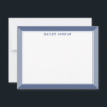 Navy Blue Men's 2-Tone Beruflich Stationery Mitteilungskarte<br><div class="desc">Dieses Design verfügt über einen zweifarbigen Rahmen mit Platz für einen Namen. Klicken Sie auf die Schaltfläche Anpassen, wenn Sie die Bilder verschieben/skalieren und den Text weiter verändern möchten! Variationen dieses Designs, zusätzliche Farben sowie koordinierende Produkte sind in unserem Shop, zazzle.com/store/doodlelulu verfügbar. Kontaktieren Sie uns, wenn Sie dieses Design für...</div>