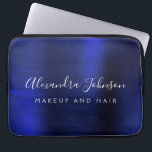 Navy Blue Metallic Monogram Business Beruflich Laptopschutzhülle<br><div class="desc">Moderne Navy Blue Imitats Metallic Stainless elegante Monogram Werbe-Laptop-Bag oder Sleeve Werbe-Case (Promo). Dieses klassische berufliche Business-Computergehäuse kann so angepasst werden,  dass es Ihren mit Monogramm Skriptsignaturnamen und Ihren Beruf oder Ihre Position als Jobtitel enthält.</div>