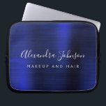 Navy Blue Metallic Monogram Business Beruflich Laptopschutzhülle<br><div class="desc">Moderne Navy Blue Imitats Metallic Stainless elegante Monogram Werbe-Laptop-Bag oder Sleeve Werbe-Case (Promo). Dieses klassische berufliche Business-Computergehäuse kann so angepasst werden,  dass es Ihren mit Monogramm Skriptsignaturnamen und Ihren Beruf oder Ihre Position als Jobtitel enthält.</div>