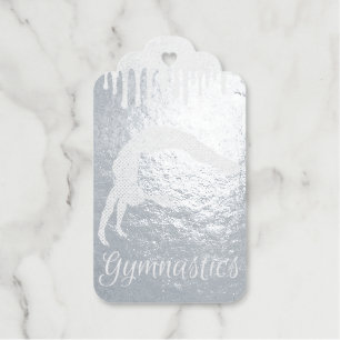 Navy Blue Metallic Silver Sparkle Gymnastik Geschenkanhänger