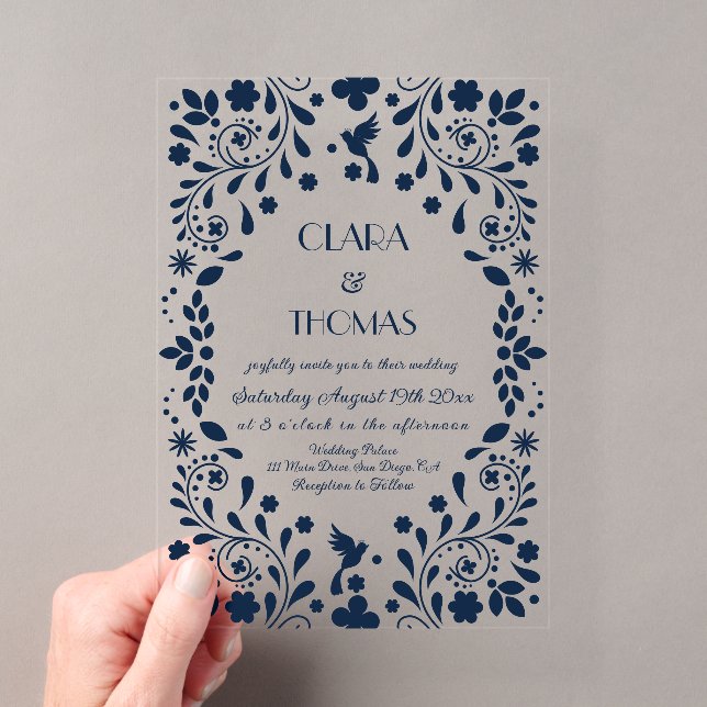 Navy Blue Mexican Fiesta Acryleinladungen (Insitu (Handheld))