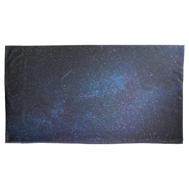 Navy Blue Milkyway Nightsky Galaxy Foto Kissenbezug (Vorderseite)