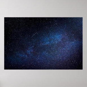 Navy Blue Milkyway Nightsky Galaxy Fotografie Poster