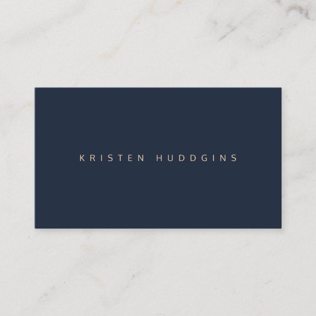 Navy Blue Minimalistic Business Card Visitenkarte (Vorderseite)