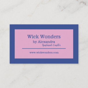 Navy Blue Minimalistic Candle Making Business Card Visitenkarte