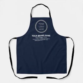Navy Blue Minimalistisch Modern Custom Logo-Marken Schürze