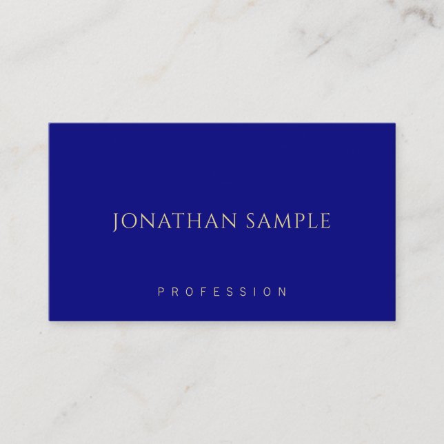 Navy Blue Minimalistisch Modern Elegant Template Visitenkarte (Vorderseite)