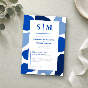 Navy Blue Minimalistisch Modern Style Wedding Einladung