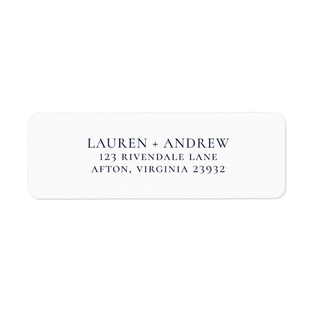 Navy Blue Minimalistisch Rücksendeadresse (Vorne)