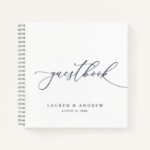 Navy Blue Minimalistisch Wedbook Notizbuch