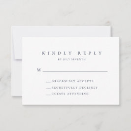 Navy Blue Minimalistisch Wedding RSVP Card