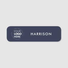 Navy Blue Minimalistische Mitarbeiter für das Firm Namensschild