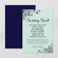 Navy Blue & Mint Green Wedding wünscht gutes Gedic