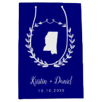 Navy Blue Mississippi Map Wedding Welcome Swag