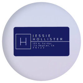 Navy Blue Mit Monogramm Rücksendeadresse Adressaufkleber