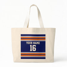 Navy Blue mit Orange White Stripes Team Jersey