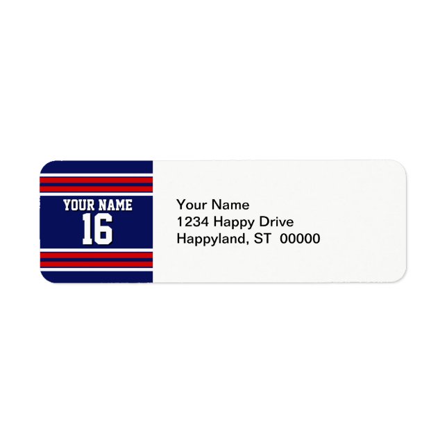 Navy Blue mit Red White Stripes Team Jersey (Vorne)