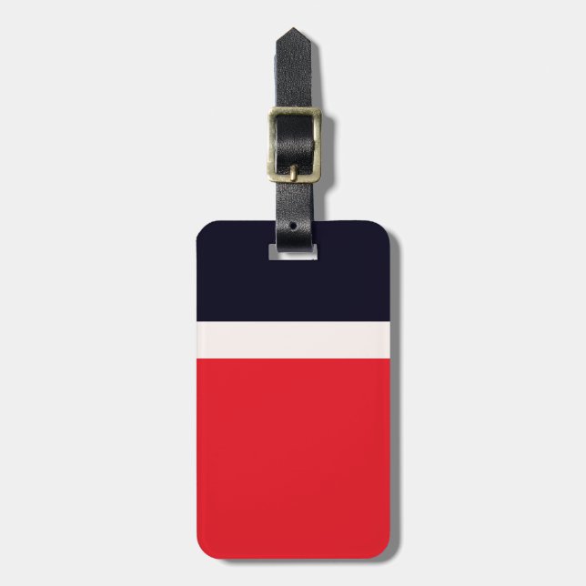 Navy Blue mit Rot Gepäckanhänger (Vorderseite vertikal)