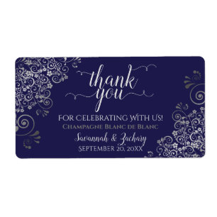 Navy Blue mit Silver Lace Budget Gastgeschenk Hoch