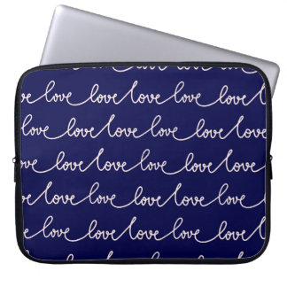 NAVY BLUE MIT WEISSEN LIEBEN-SKRIPT LAPTOPSCHUTZHÜLLE