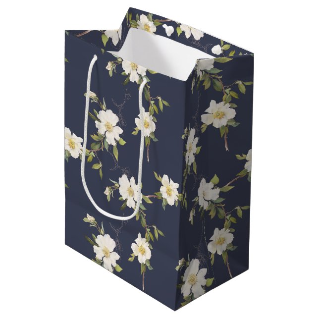 Navy Blue Mittlere Geschenktüte (Vorderseite Schrägansicht)
