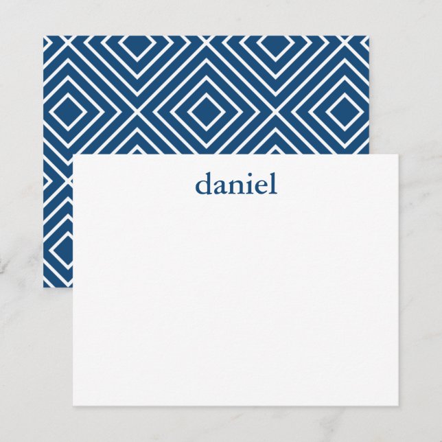 Navy Blue Modern Bar Mitzvah Dankeschön Karte (Vorne/Hinten)