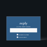 Navy Blue Modern Bar Mitzvah II Postkartenantwort RSVP Karte<br><div class="desc">Diese trendige Antwortkarte mit fett gedruckten Buchstaben auf der Vorderseite und einer Mailadresse auf der Rückseite macht sie zu einer perfekten Postkartenantwort. Fügen Sie den Text mithilfe des Vorlagenformulars hinzu. Ändern Sie den Schriftart,  das Layout und die Farben mithilfe der Funktion Anpassen.</div>