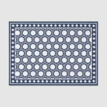 Navy Blue Modern Bone Inlay Decoupage Paper