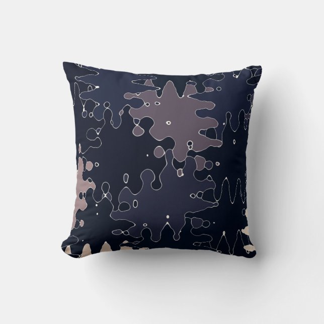 Navy Blue Modern Einzigartige, trendige Schubkisse Kissen (Vorderseite)