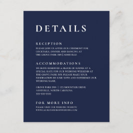 Navy Blue Modern Minimalistisch Elegante Begleitkarte
