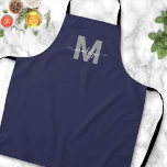 Navy Blue Modern Minimalistisch Elegante Monogram Schürze<br><div class="desc">Personalisiert Custom Erstellen Sie Ihre eigene moderne Navy Blue und Gray Initial Name Monogram Schürze. Diese schicke und raffinierte Schürze ist perfekt für jeden, der will, eine personalisierte und elegante Touch in sein Arbeitskleid einzufügen. Egal, ob Sie ein Zuhause-Koch sind, der die Speisen in der Küche zubereitet, ein Friseur, der...</div>