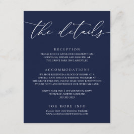 Navy Blue Modern Minimalistisch Hochzeitskarte Begleitkarte