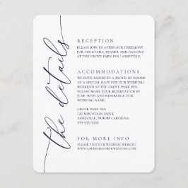 Navy Blue Modern Minimalistisch Wedding 2 Begleitkarte