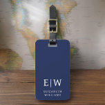Navy Blue Modern Monogram Minimalistisch Gepäckanhänger<br><div class="desc">Erleben Sie Ihre Reise mit unserem Classic Elegant Modern Minimalistischen Monogram Gepäcktag. Dieses liebevoll gestaltete Accessoire verbindet zeitlose Eleganz mit zeitgemäßem Minimalismus und sorgt dafür, dass sich Ihr Gepäck durch Eleganz hervorhebt. Dieses Gepäckanhänger ist mit Präzision und Liebe zum Detail gestaltet und ist mehr als nur ein praktisches Objekt; es...</div>