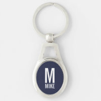 Navy Blue Modern Personalisiert Monogram und Name