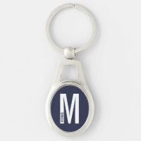 Navy Blue Modern Personalisiert Monogram und Name