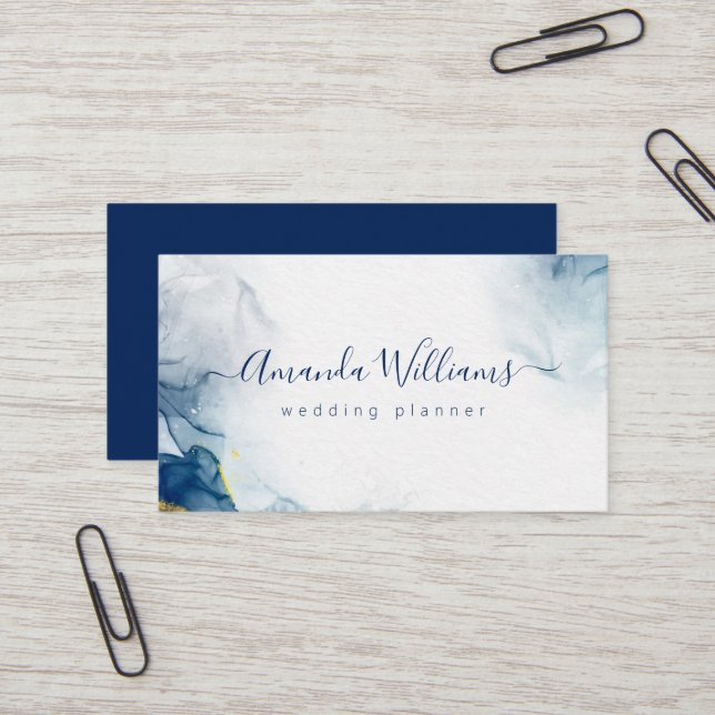 Navy Blue Modern Visitenkarte (Vorderseite/Rückseite Beispiel)