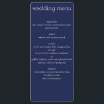 Navy Blue Modern Wedding Menu Menükarte<br><div class="desc">Modernes Hochzeitsmenü mit anpassbarem Text</div>