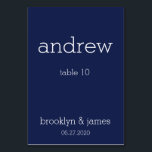 Navy Blue Modern Wedding Platzkarten Tafelkarten Tischnummer<br><div class="desc">Moderne Hochzeitskarten mit anpassbarem Platzkarte</div>