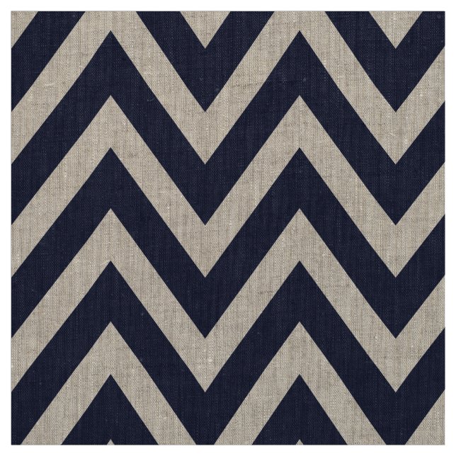 Navy Blue Modern Zickzack Large Scale Stoff (Muster)