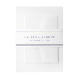 Navy Blue Moderne Minimalistische Einladung Bauchb Einladungsbanderole