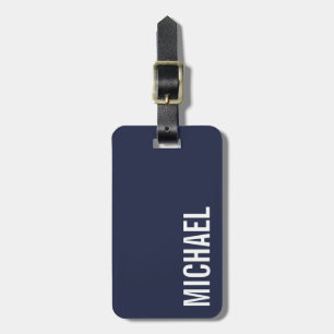 Navy Blue Moderner Minimalistischer Personalisiert Gepäckanhänger