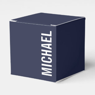 Navy Blue Moderner Minimalistischer Personalisiert Geschenkschachtel