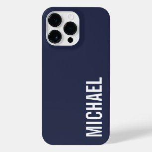 Navy Blue Moderner Minimalistischer Personalisiert iPhone 14 Pro Max Hülle